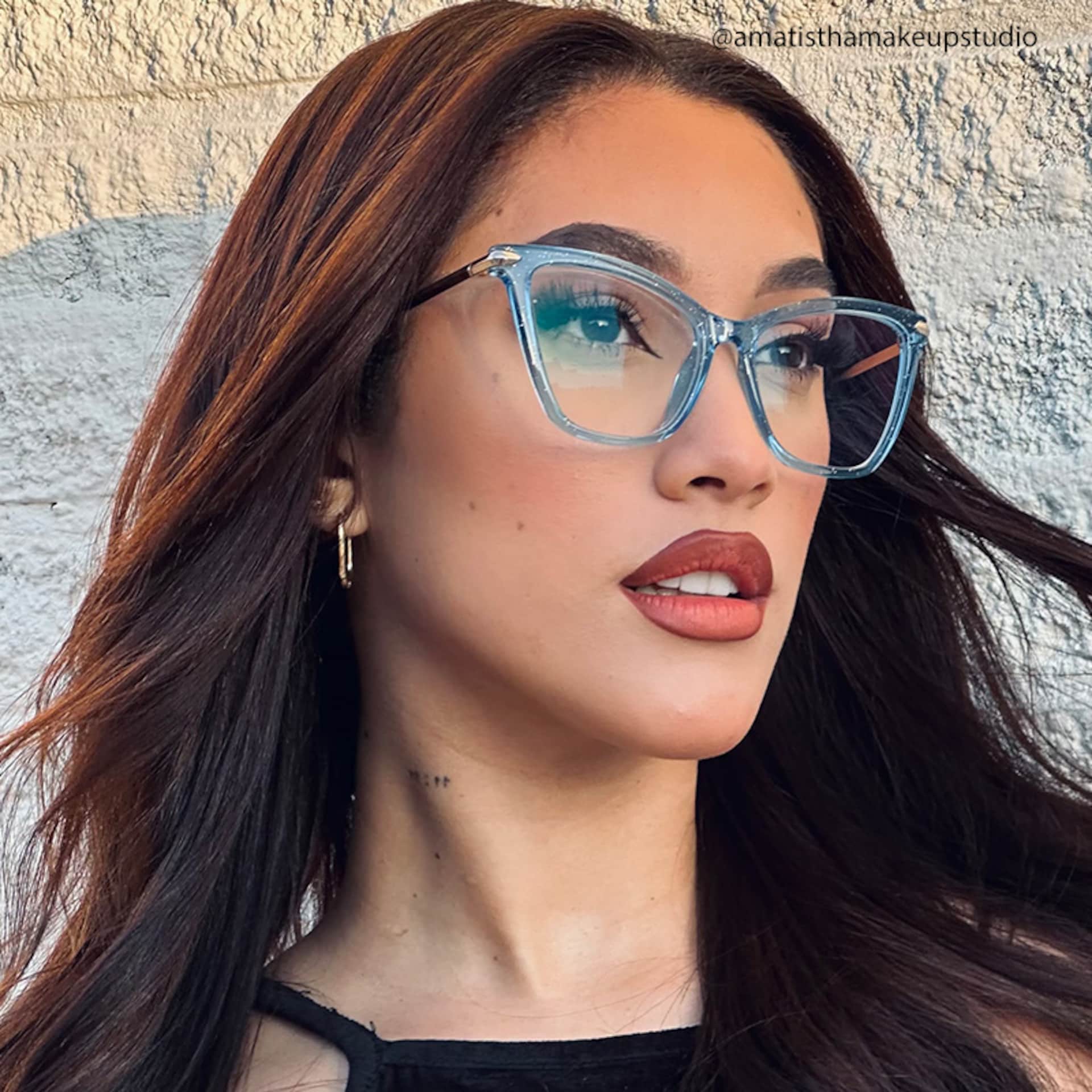 Hilary Butterfly Blue Glasses | Zeelool Glasses5