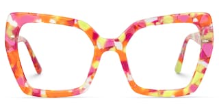 Pavia Butterfly Orange Floral Glasses0