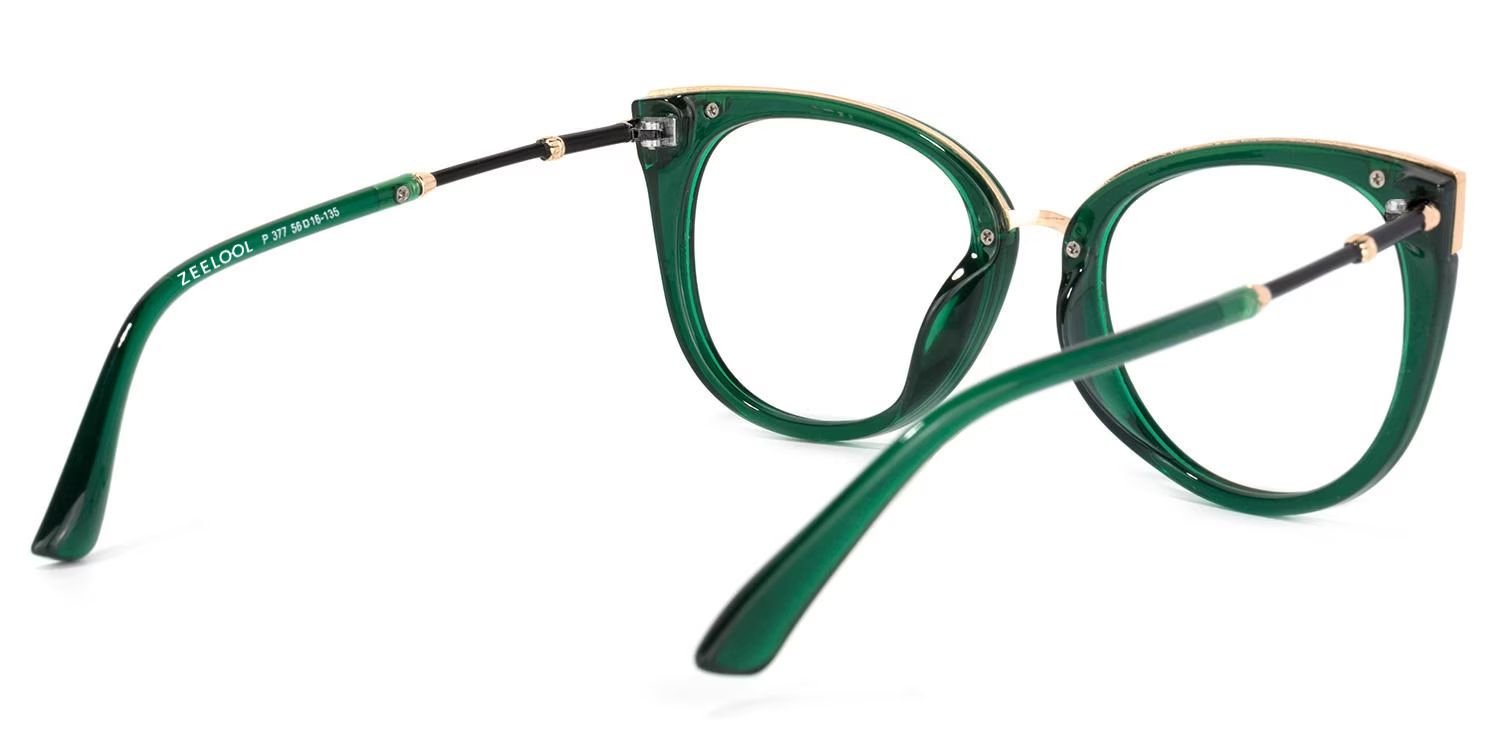 Dalton Cat Eye Dark Green Frame Glasses | Zeelool4