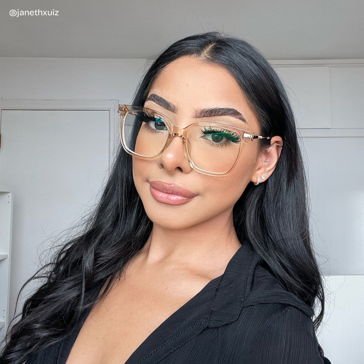 Jacqui Square Beige Eyeglasses and Clear Frame