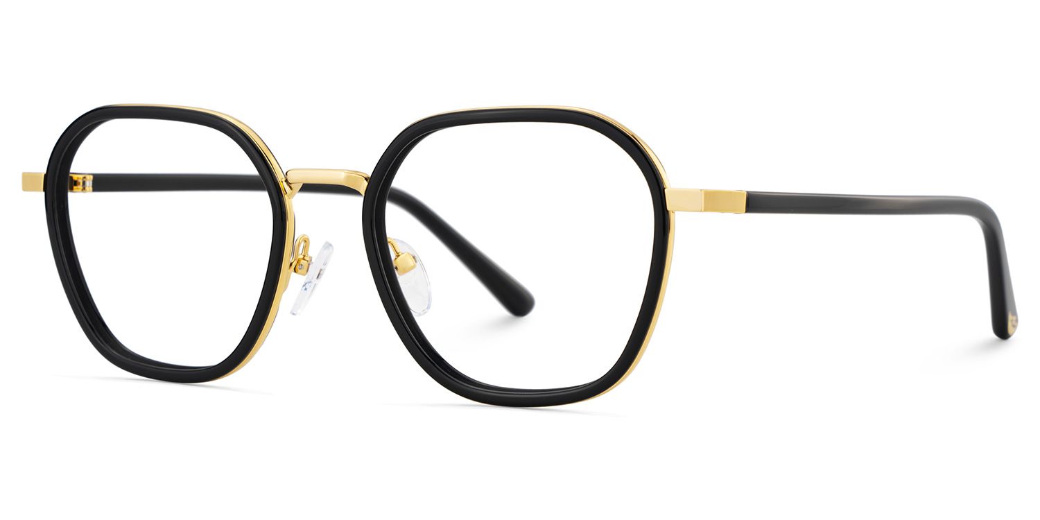 Mitchell Mixed Black Frame Glasses with Geometric Shape | Zeelool3
