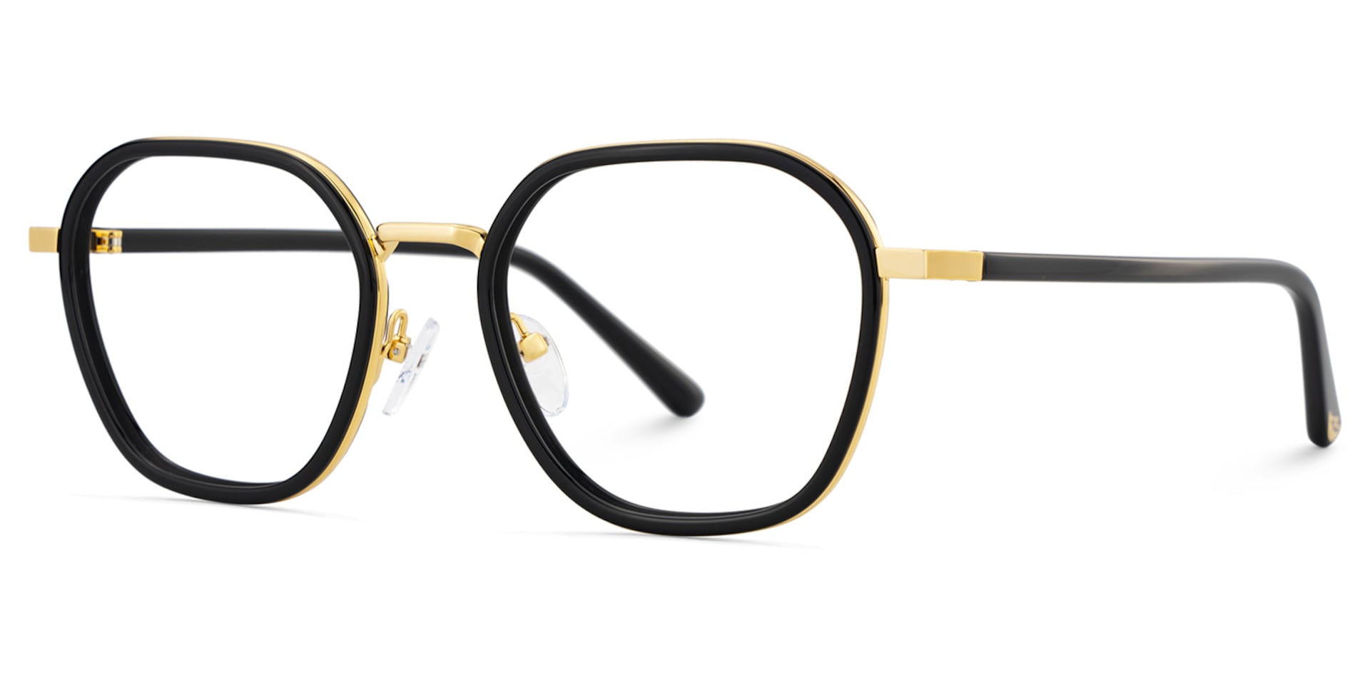 Mitchell Mixed Black Frame Glasses with Geometric Shape | Zeelool3