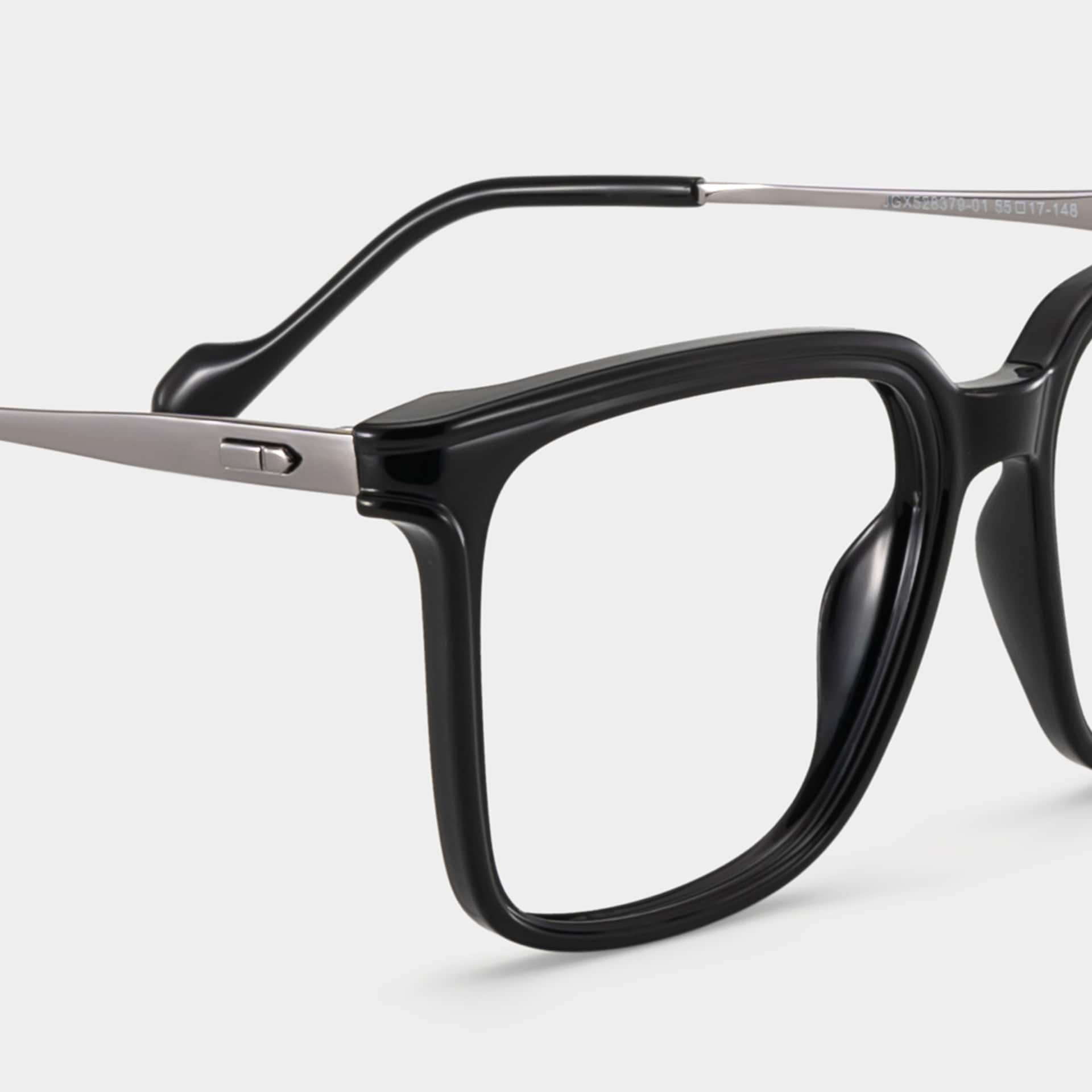 Thin Black Frame Glasses With Square Shape5