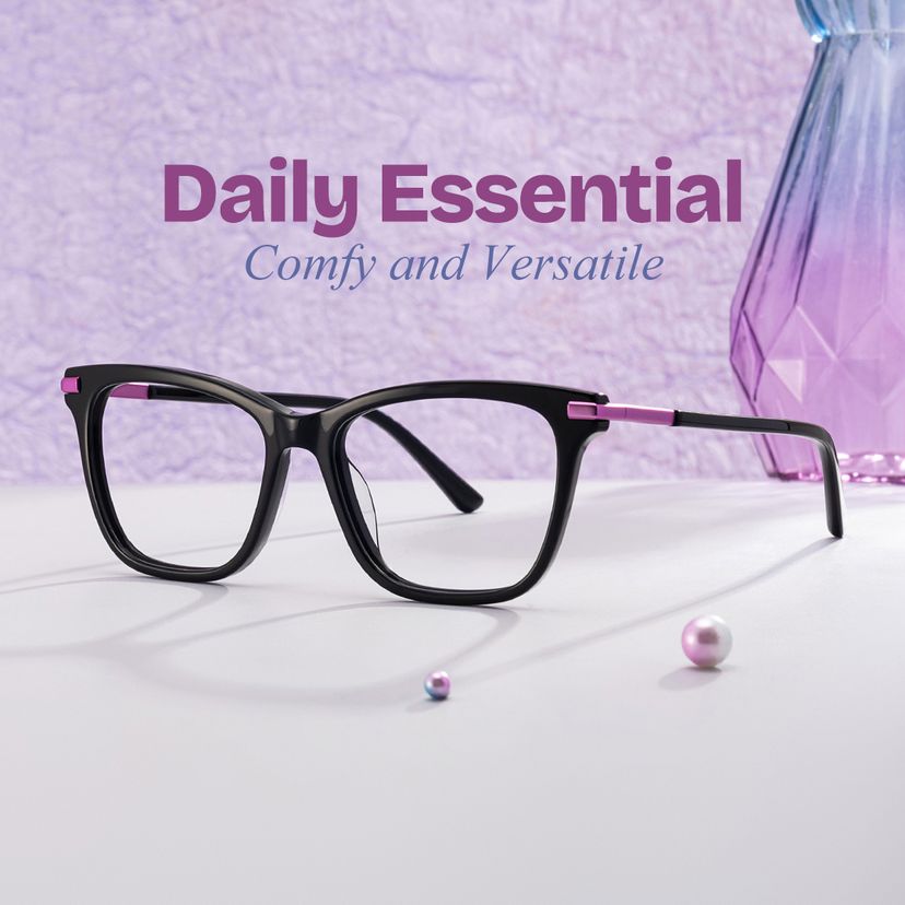 Eliot Black Rectangle Glasses