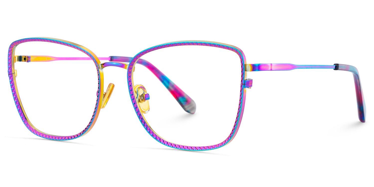 Ronan Eyeglasses in Rectangle Iridescent Frame | Zeelool2