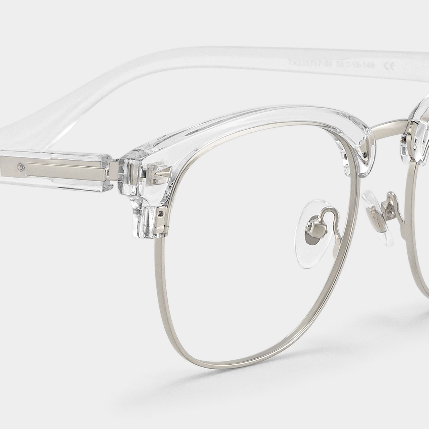 Lasha Clear Browline Mixed Frame Glasses for Women | ZEELOOL