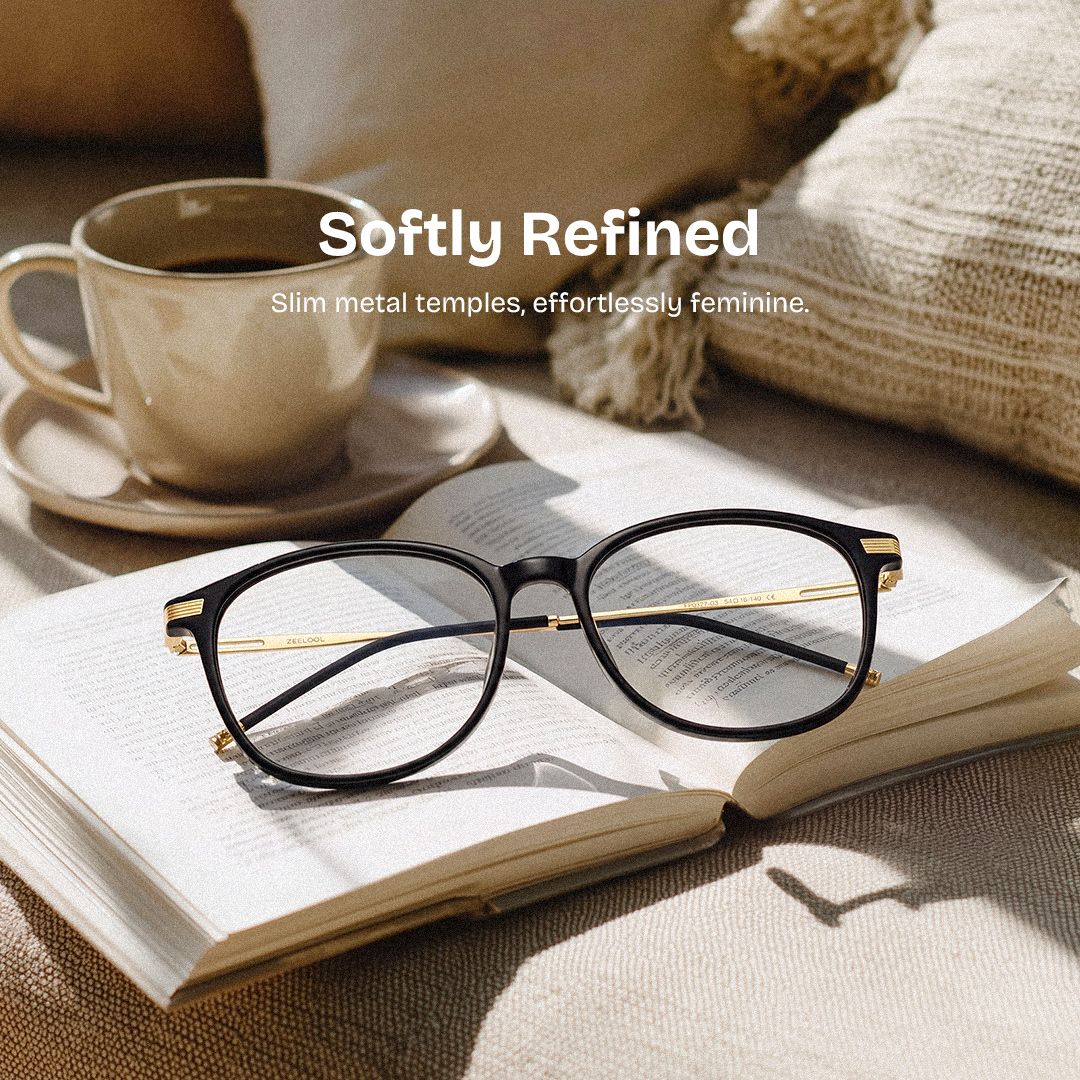 Greene Black Square Mixed Frame Glasses for Women | ZEELOOL0