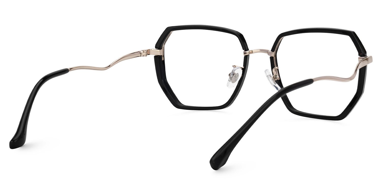Javonia Black Geometric Frame Glasses Online | Zeelool Optical3