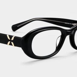 Catherine Black Oval Glasses5