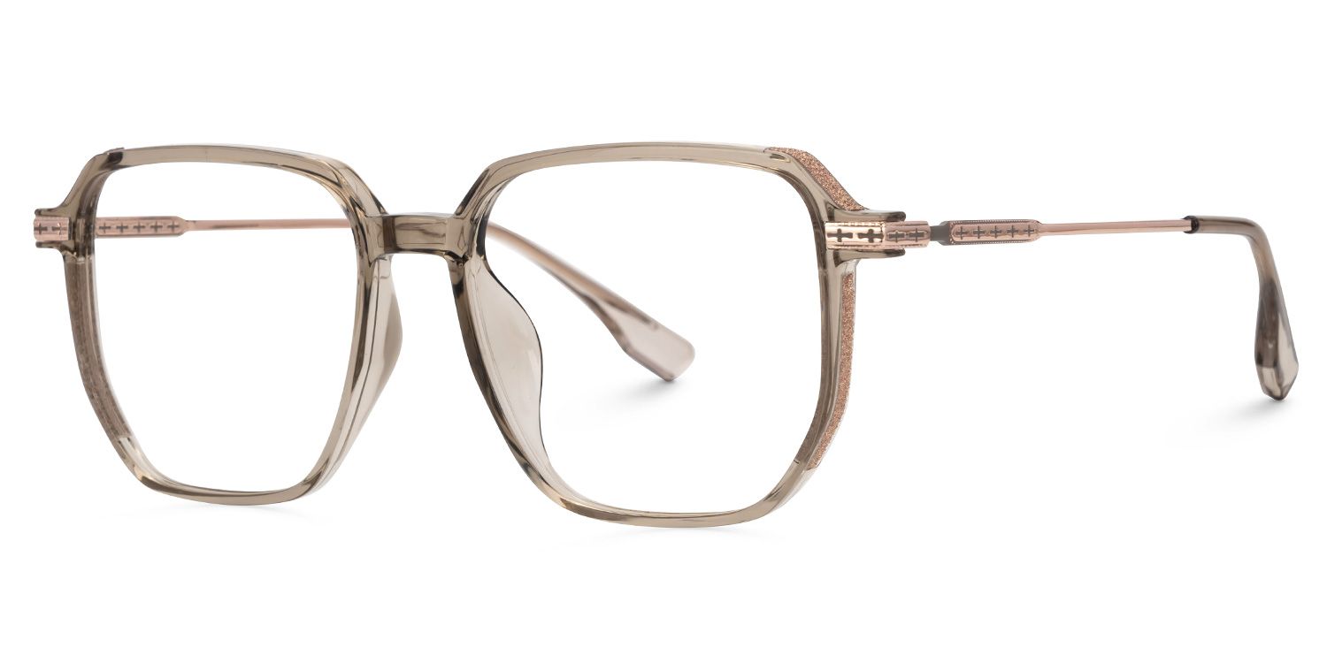 Nesbitt Mixed-Materials Geometric Tawny Frame Glasses | Zeelool1