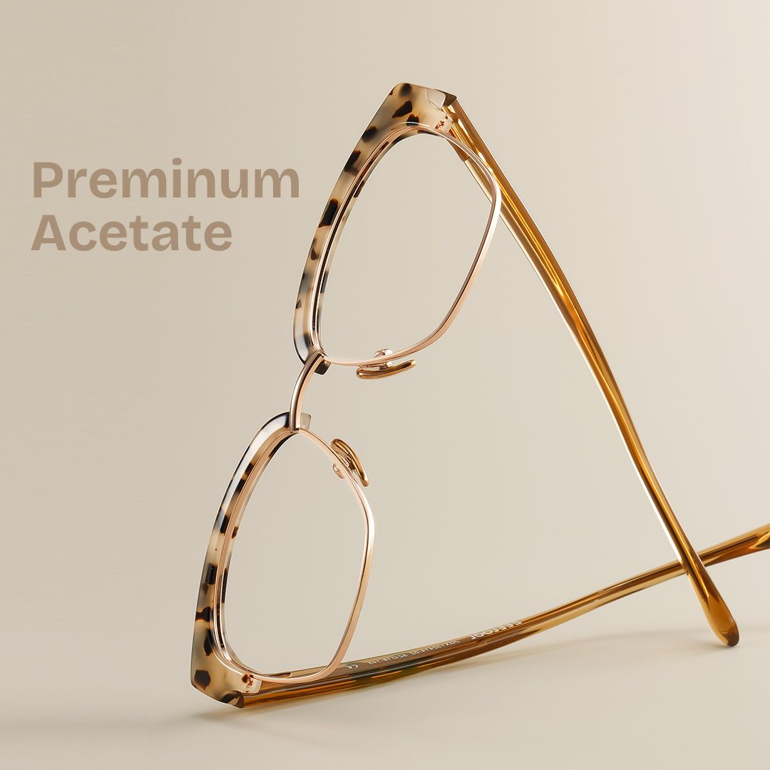 Browline Tortoise Eyeglasses- Ellis Mixed Frame Glasses4