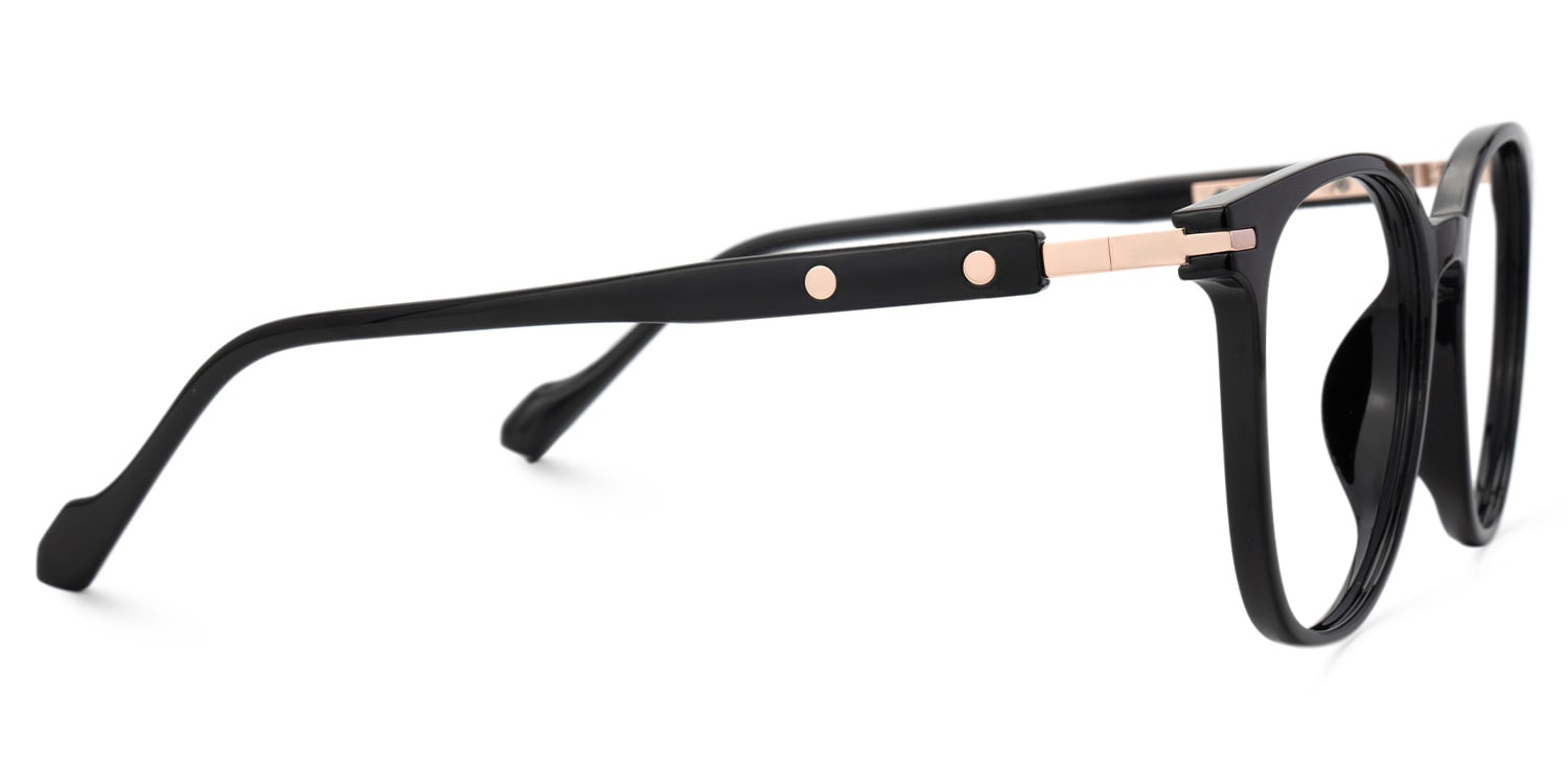 Simoni Round Black Glasses2