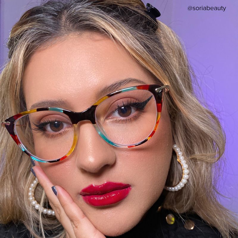 Clement Cat Eye Floral Eyeglasses and Thin Frames6