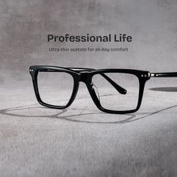 Harper Rectangle Black Glasses0