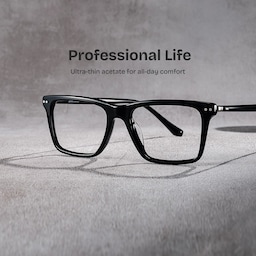 Harper Rectangle Black Glasses0