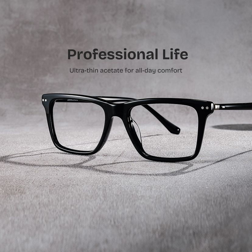 Harper Rectangle Black Glasses