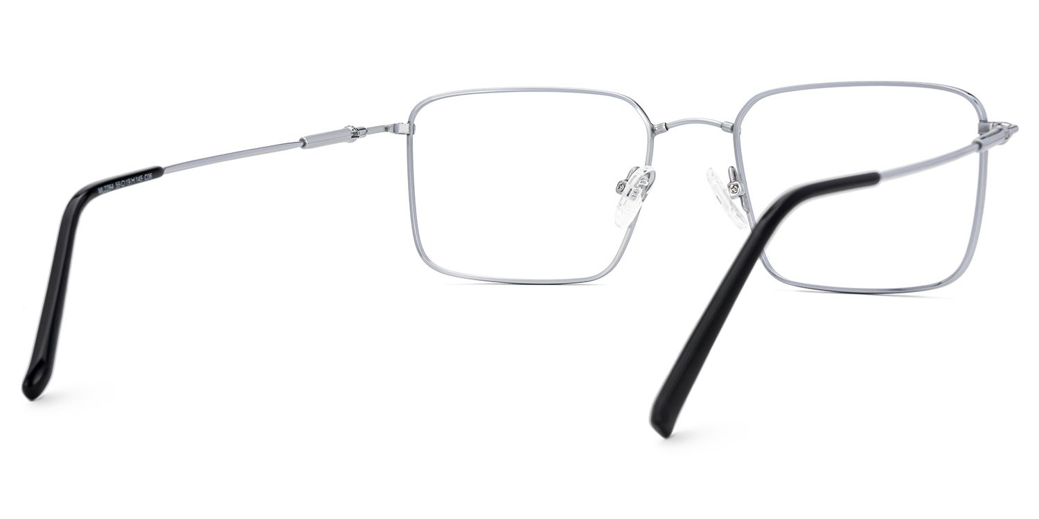 Stowe Thin Silver Glasses in Rectangle Design | Zeelool3
