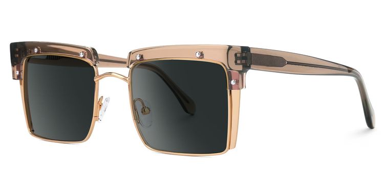 Kiana Beige Square Sunglasses