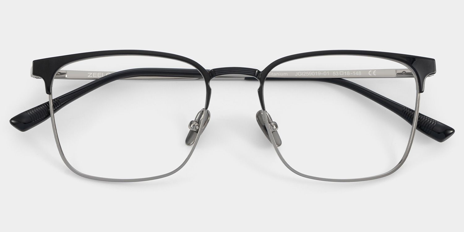 Browline Black Eyeglasses- Cole Titanium Frame Glasses4