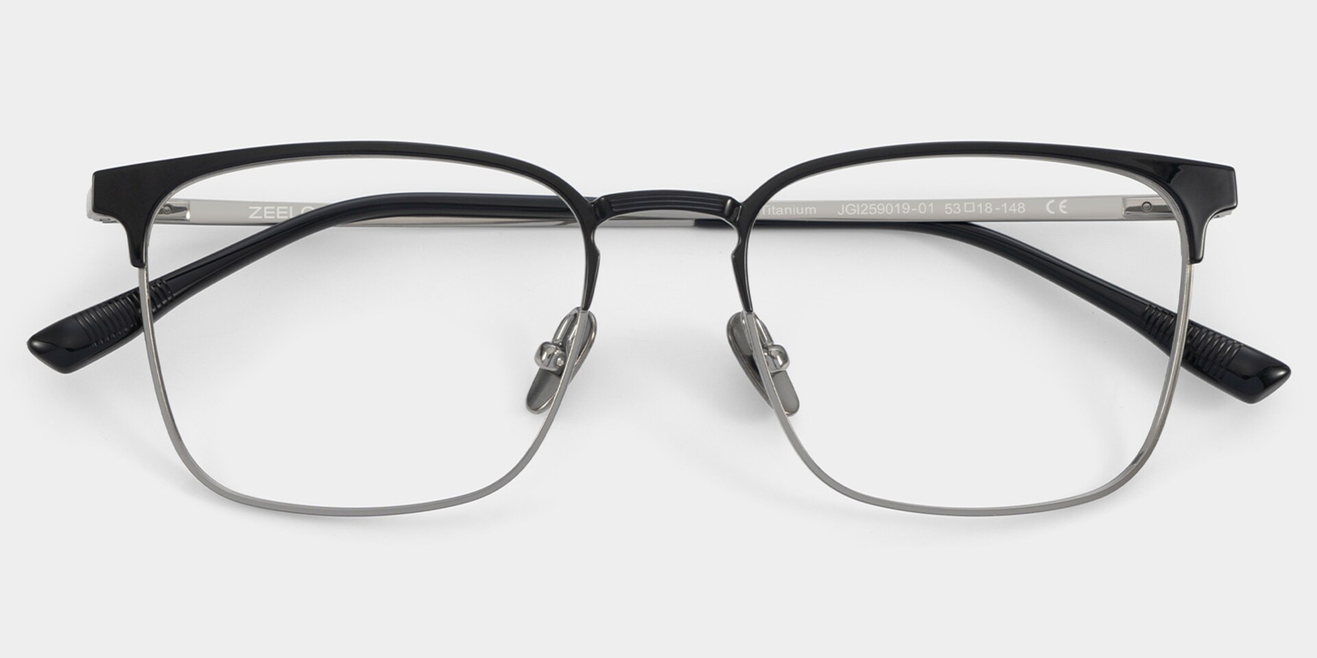 Browline Black Eyeglasses- Cole Titanium Frame Glasses4