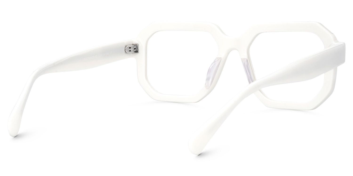 Joeann White Geometric Designer Eyeglasses3