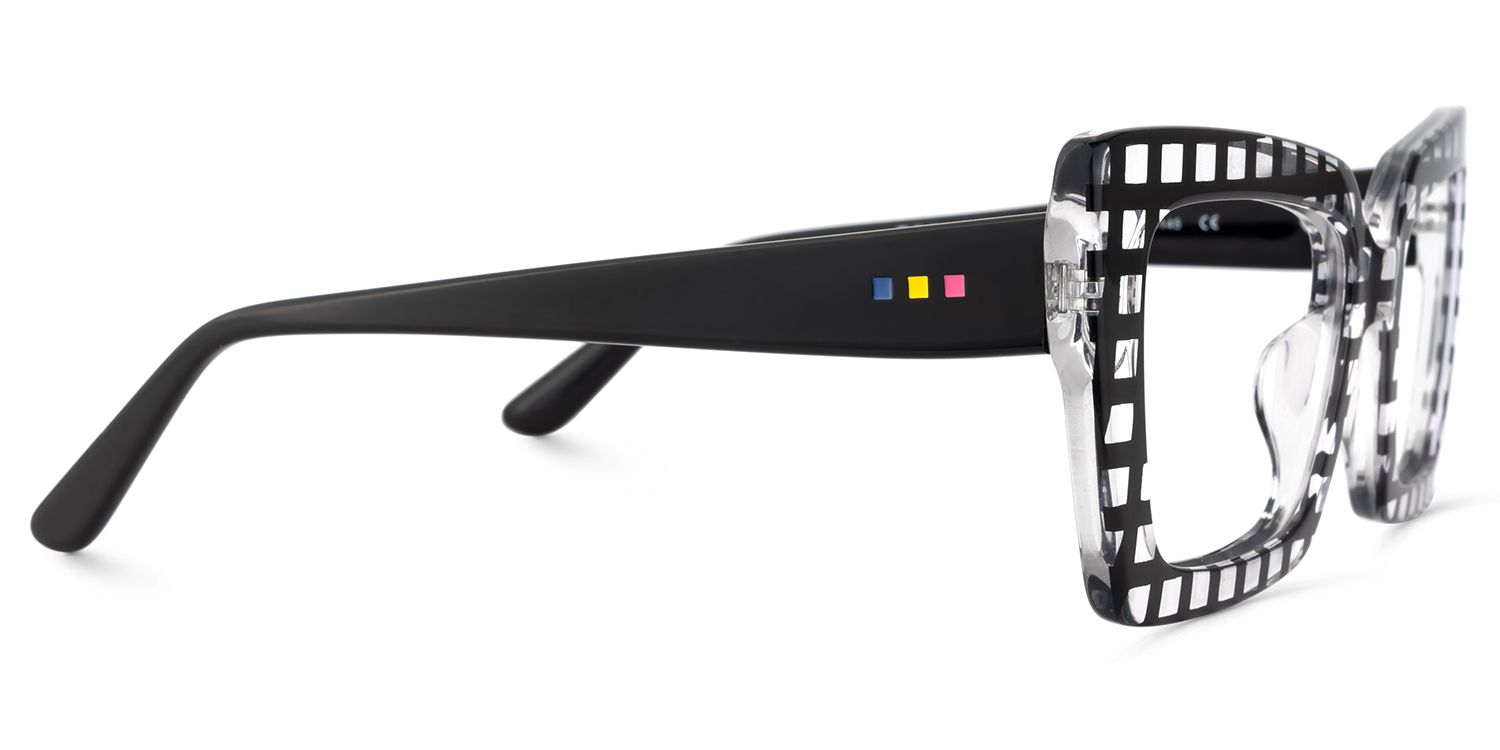 Tootie Eyeglasses in Butterfly Black Clear Checkered Frame | Zeelool4