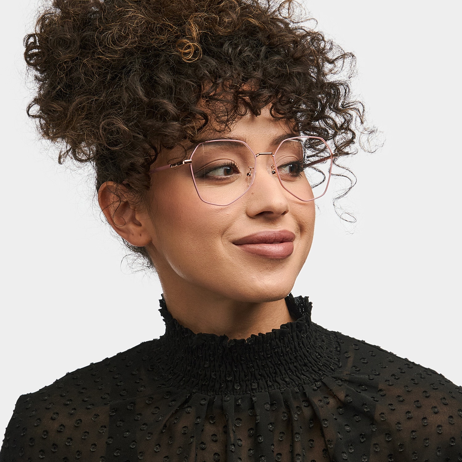 Bivins Geometric Pink Glasses | Zeelool Glasses1