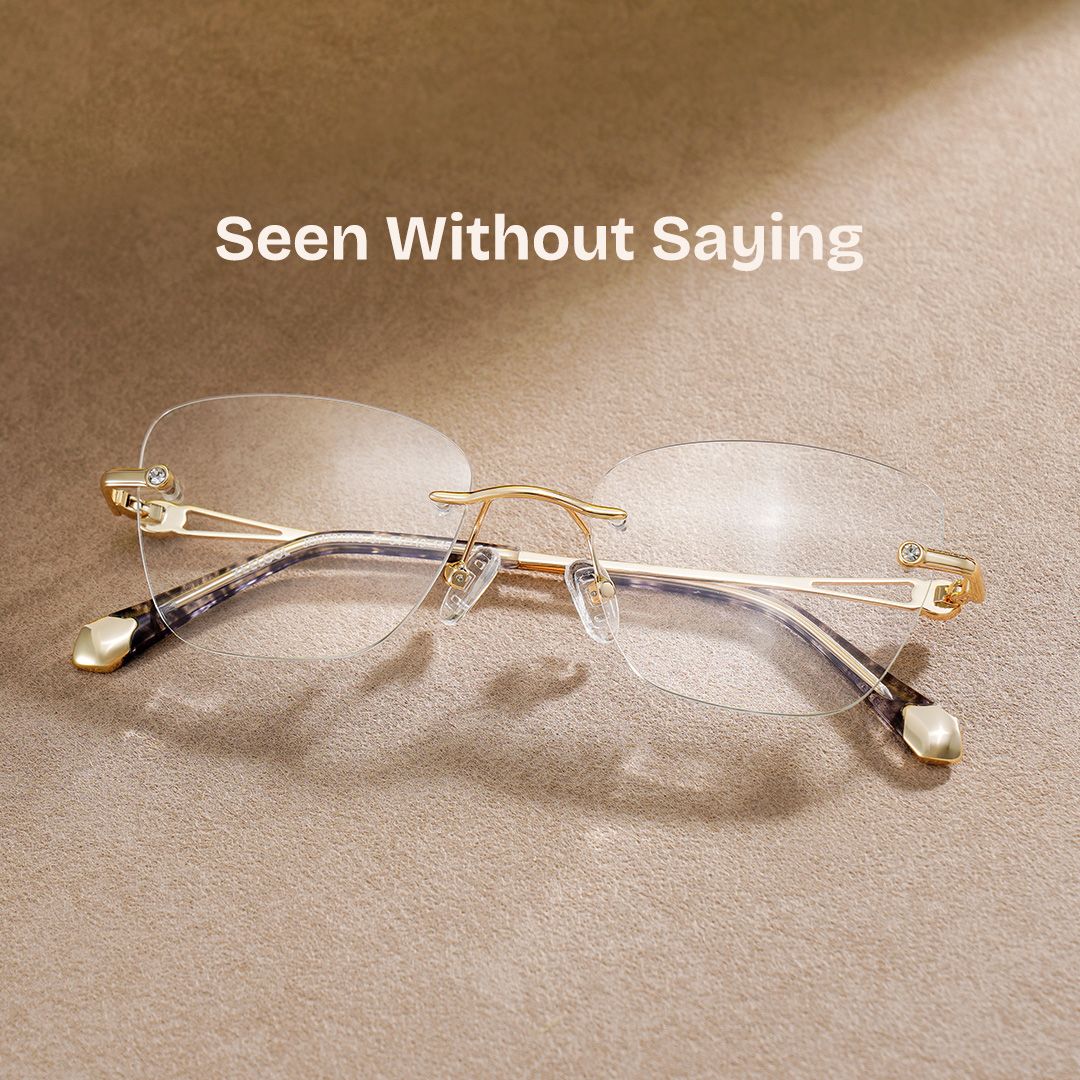 Rectangle Gold Eyeglasses- Seth Metal Frame Glasses2