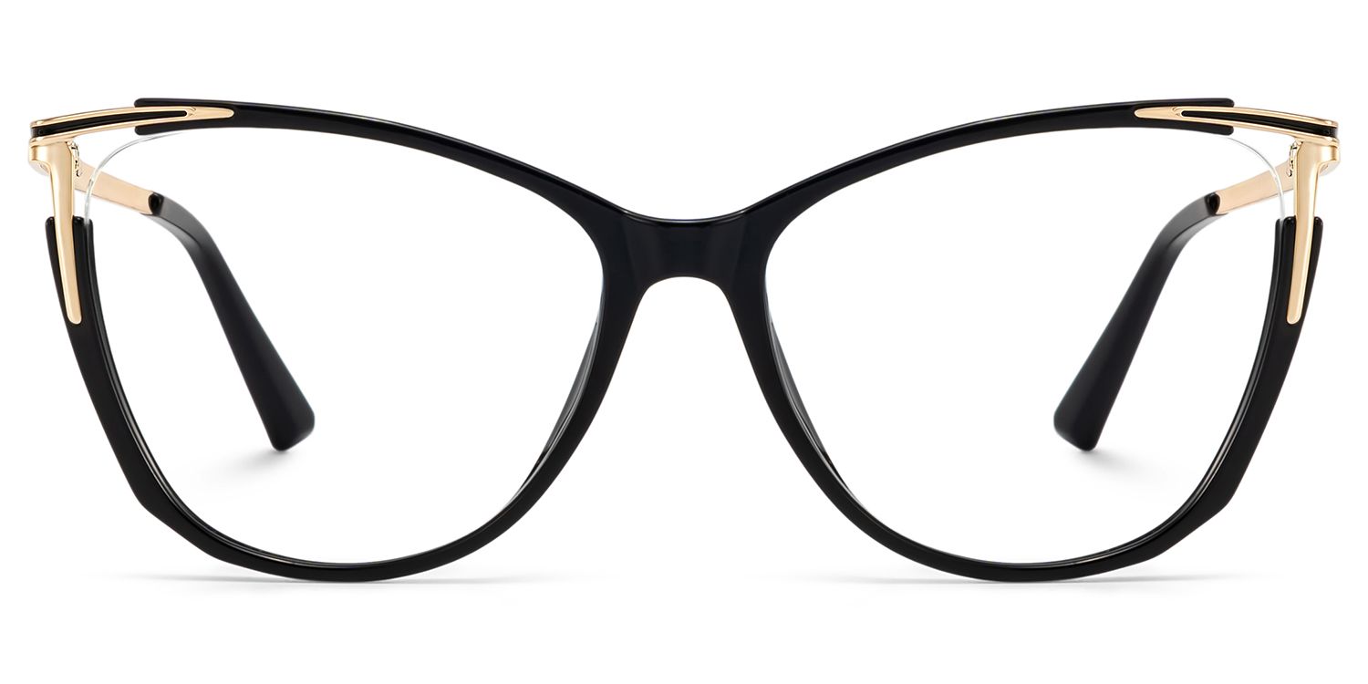Zeelool Women's Cat eye Black Mixed Prescription Glasses