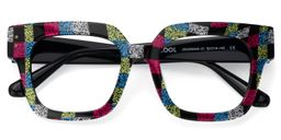 Brigitti Square Multicolor Checkered Glasses1