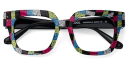 Brigitti Square Multicolor Checkered Glasses1