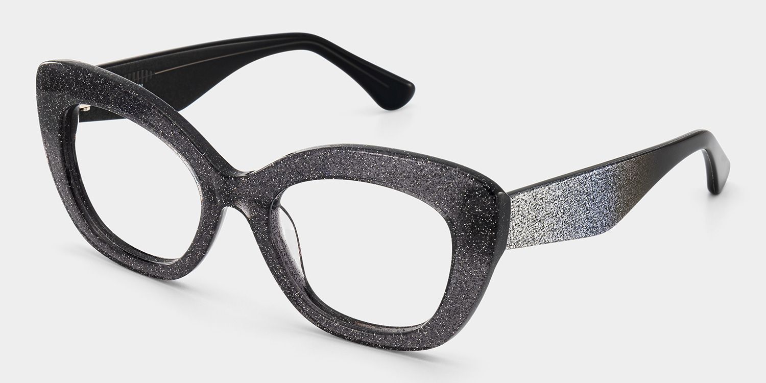 Mireille Butterfly Black Glasses with Bling on the Side | ZEELOOL3