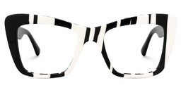 Bethel Cateye Black-White Glasses0