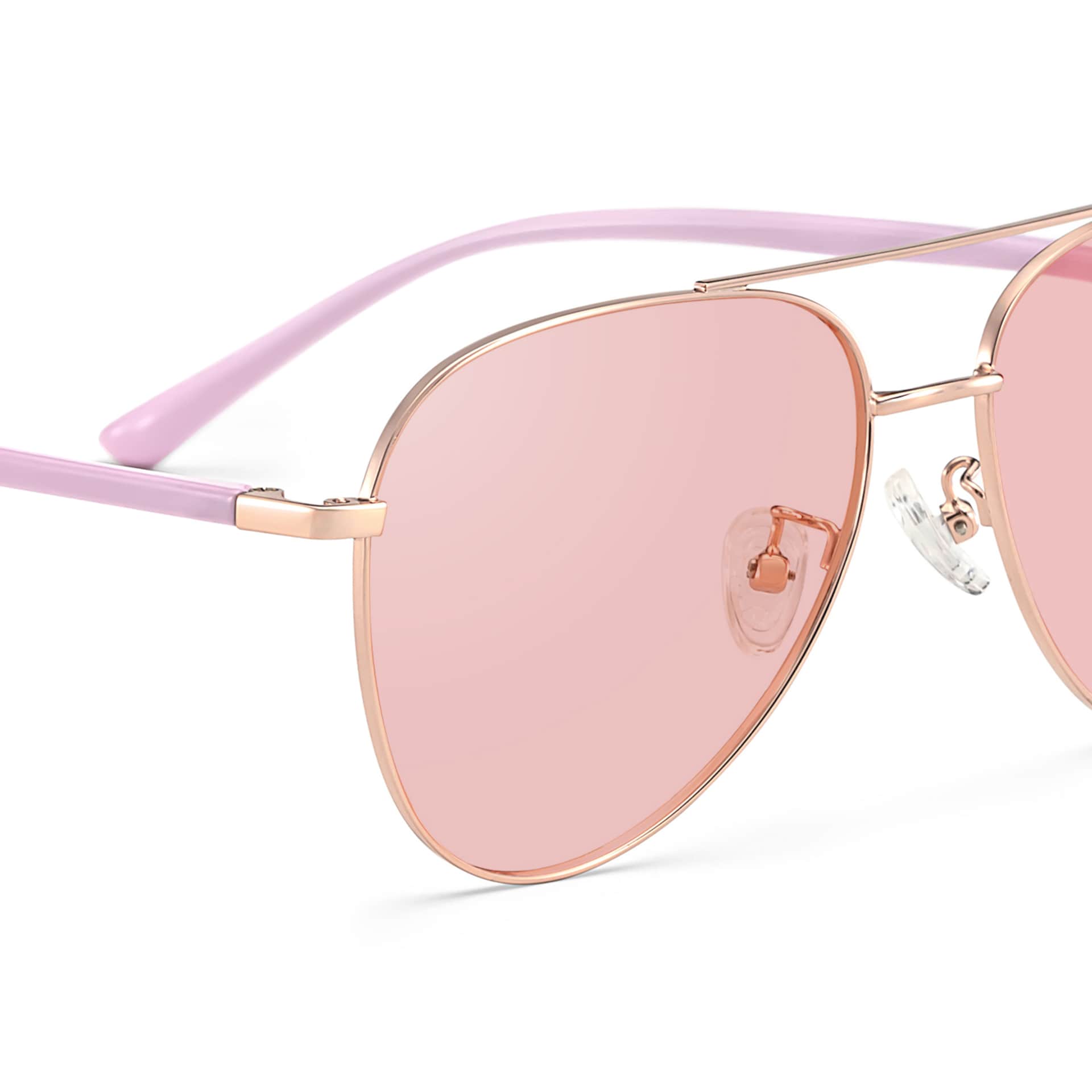 Paige Aviator Rose-Gold Glasses | Zeelool Glasses6