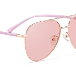Paige Aviator Rose-Gold Sunglasses6