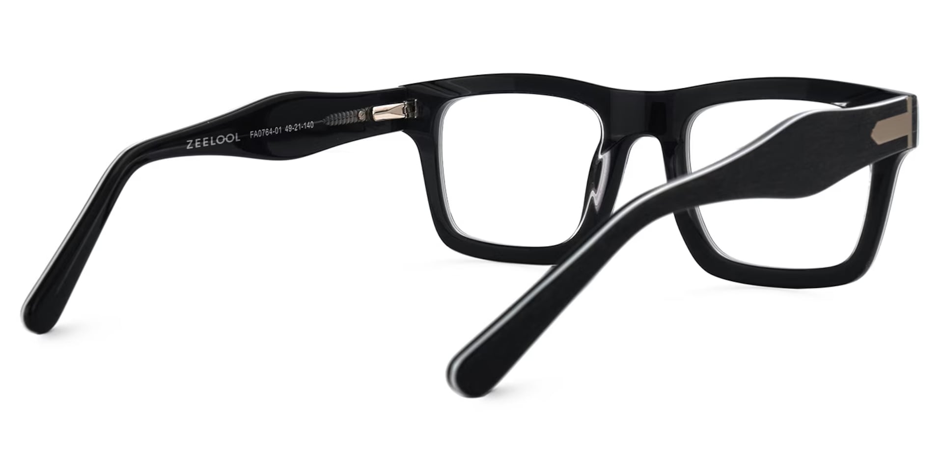 Riley Rectangle Black Frosted Frame Glasses | Zeelool5