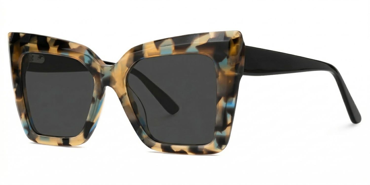 Thiline Acetate Tortoise Square Frame Sunglasses | ZEELOOL1