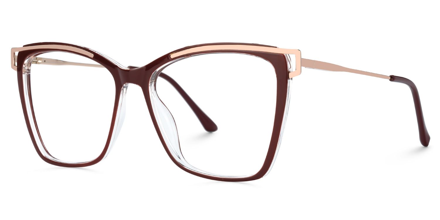 Krystle Square Red Eyeglasses and Clear Frames1