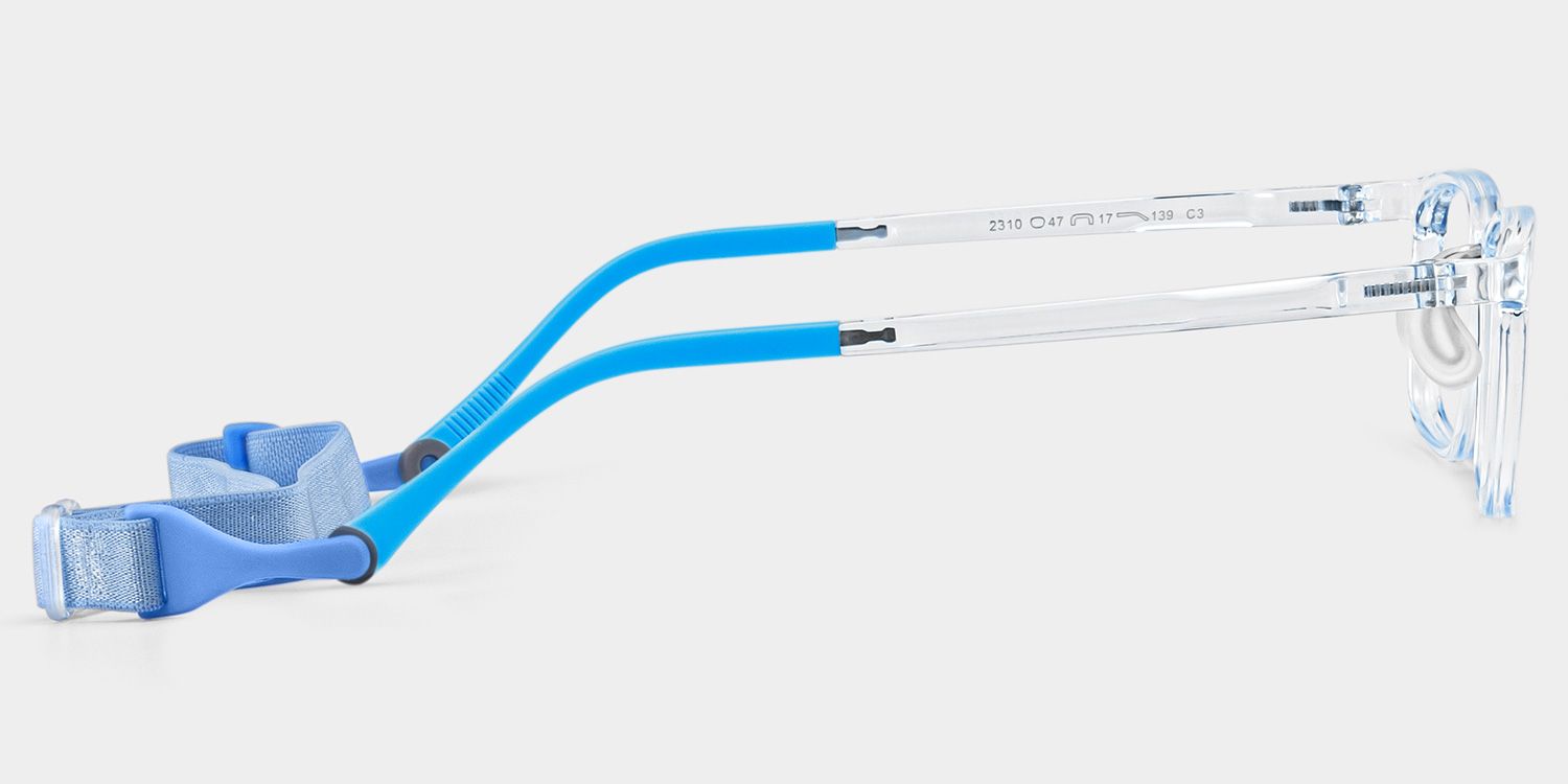 June Rectangle Clear Blue Frame Eyeglasses for Pre-tweens3