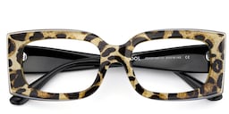 Orduno Rectangle Brown Leopard Glasses2
