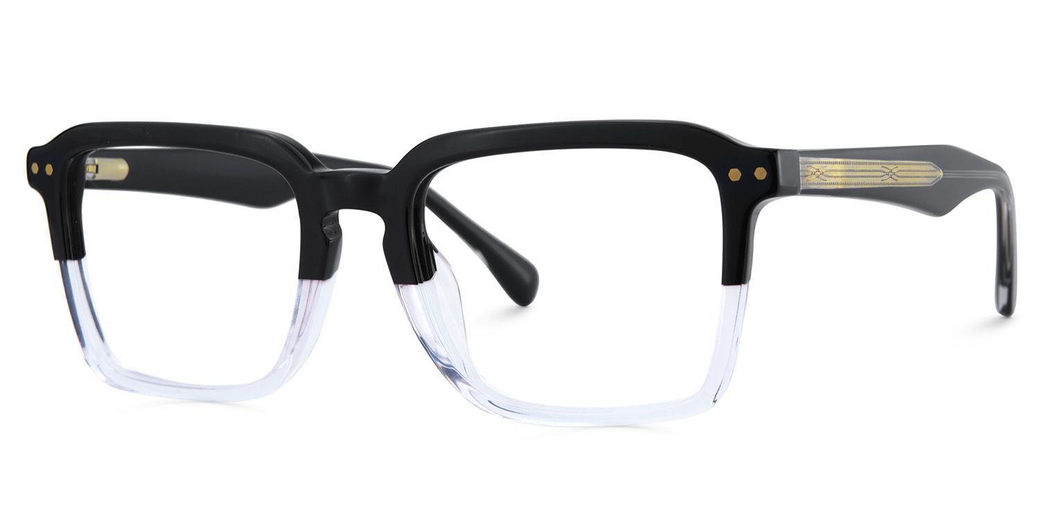 Vickerie Thin Black Clear Glasses in Square Design | Zeelool3