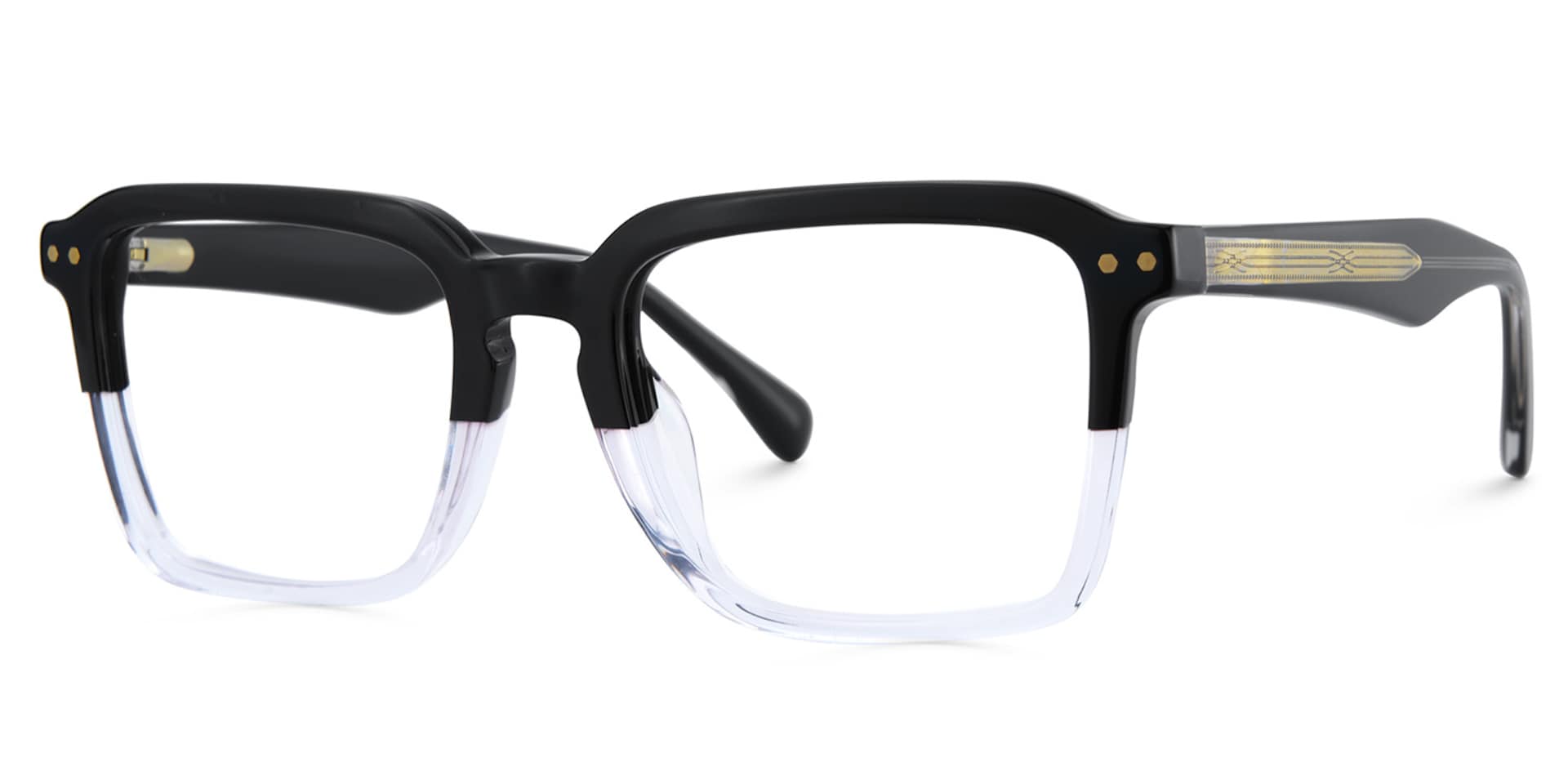 Vickerie Thin Black Crystal Glasses in Square Design | Zeelool3