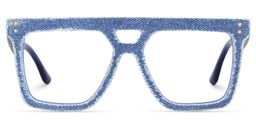 Rubin Square Denim Blue Glasses2