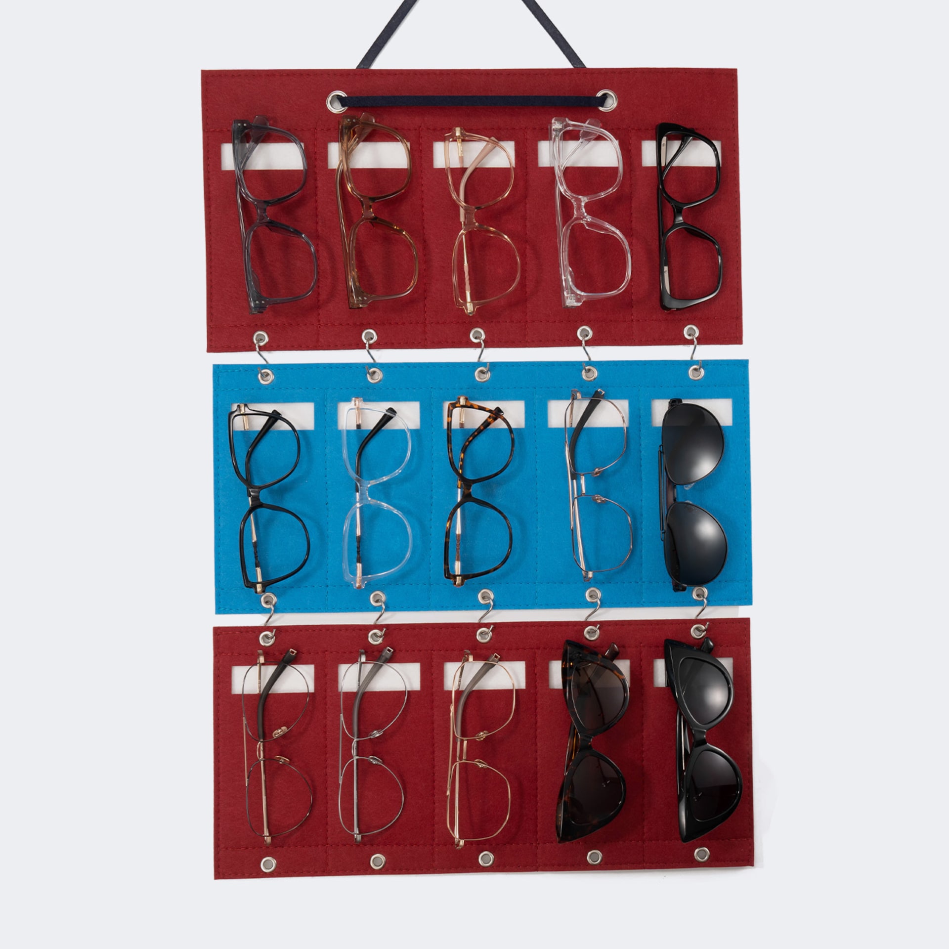 Practical Dark-Red Glasses Hanging Bags | Zeelool Glasses0