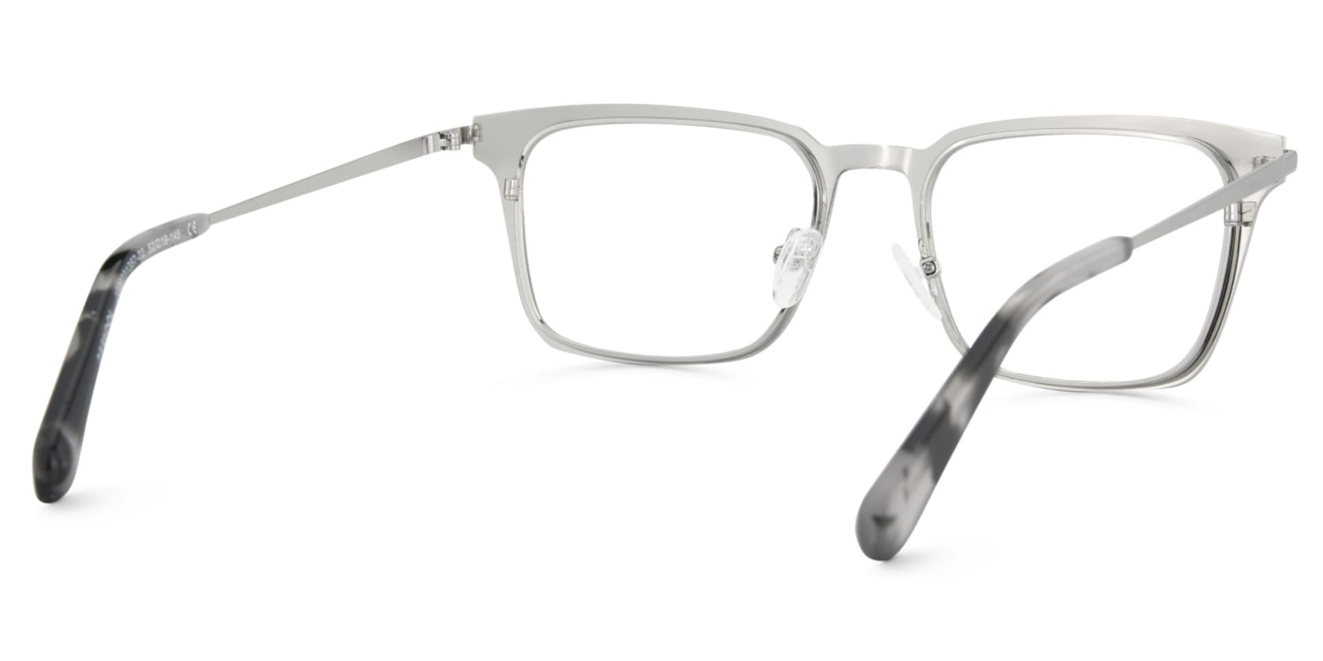 Silver Metal Frame Glasses With A Rectangle Shape4