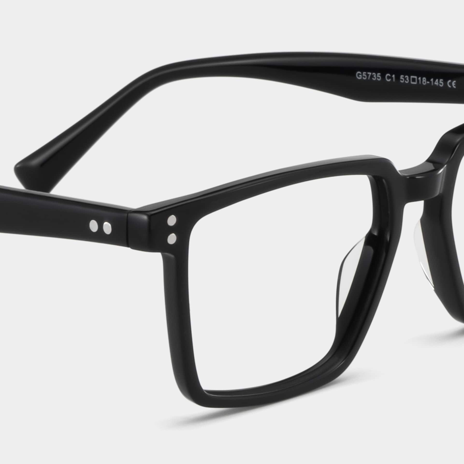 Griffin Black Frame Glasses with Rectangle Frame Online | ZEELOOL5