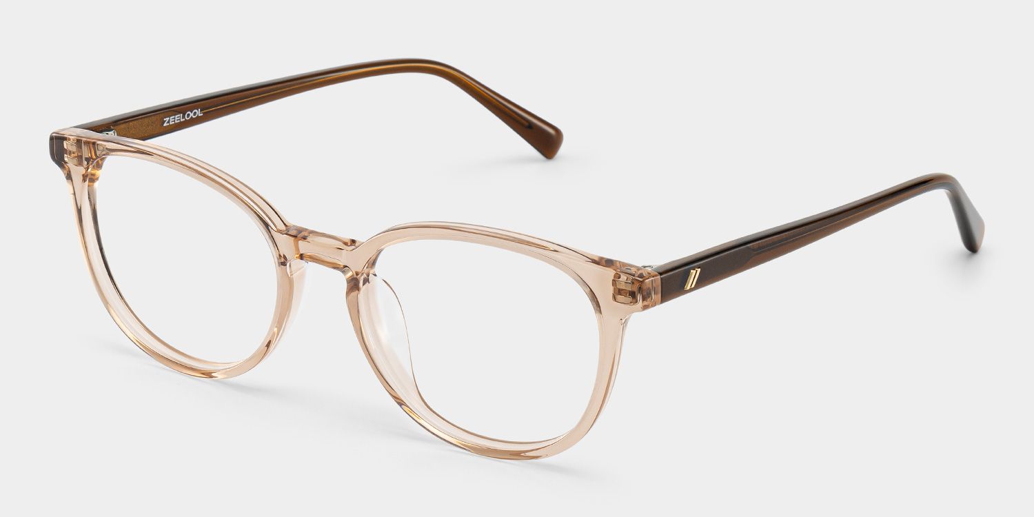 Allison Round Transparent Brown Glasses for the Female | ZEELOOL4