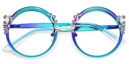 Nelida Round Blue Glasses2