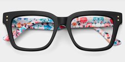 Zinnia Black Rectangle Glasses5