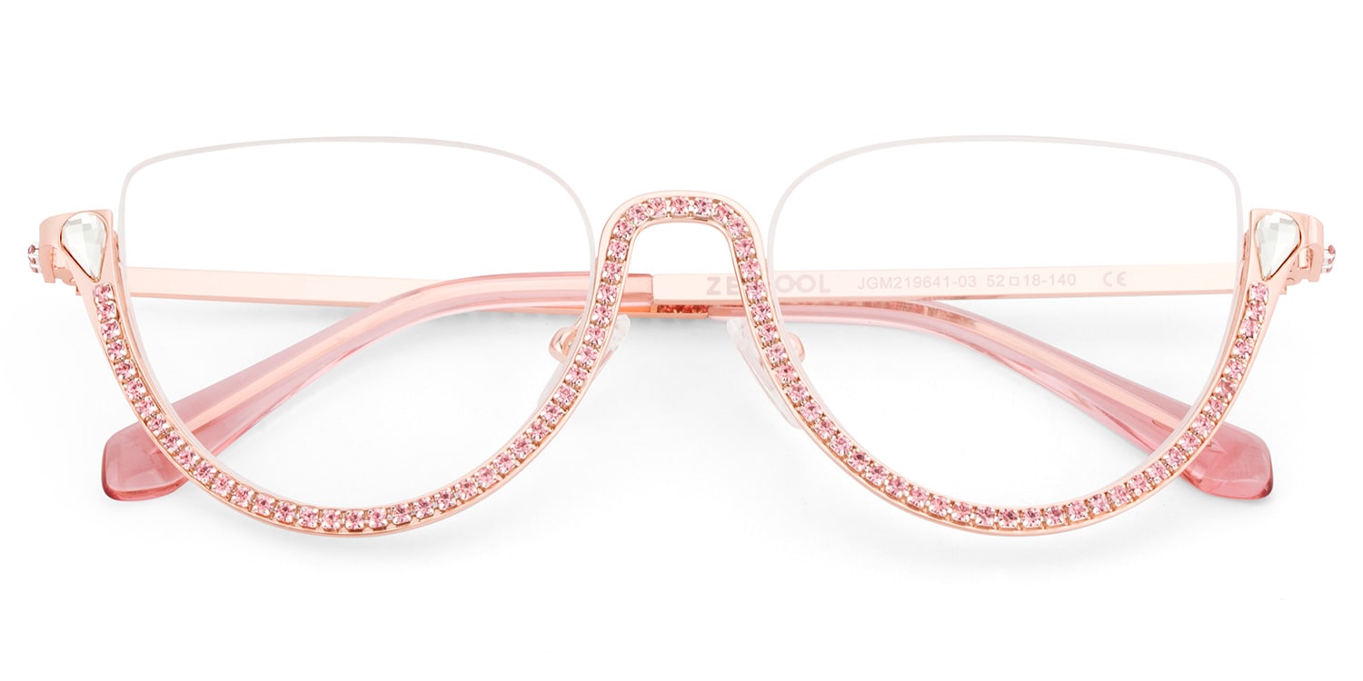 Sparkle Cateye Pink Glasses3